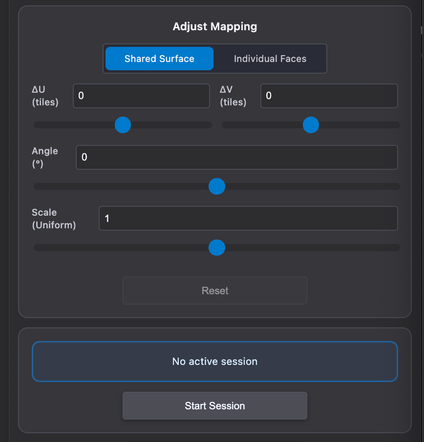 UMM Texture Transform slider controls